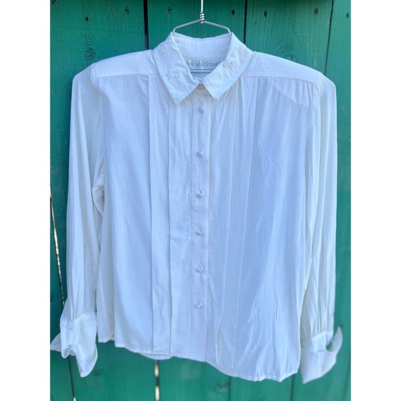 Vintage Michelle Stuart White Blouse - Picture 1 of 5